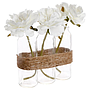 FLORERO CON PLANTA ARTIFICIAL ROSA 135412 (24.5 x 10cm)