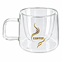 TAZA VIDRIO DOBLE TRANSPARENTE COFFEE 4HM37-17 (7.5 x 7.5cm / 150ml)