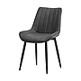 SILLA CHESTER CUERINA GRIS OSCURO PATA NEGRO REDONDA UDC8124-RU-08 (51 x 87.5 x 45cm)