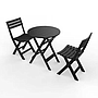 SET MESA Y 2 SILLAS PLEGABLES PARA TERRAZA NEGRO A-12NG (46 x 41.5 x 77 x 44.5cm / 60 x 75cm)